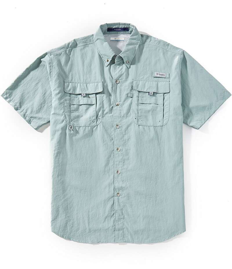コロンビア メンズ トップス シャツ トール 半袖 Columbia PFG Big & Tall Bahama II Solid Short-Sleeve Woven Shirt Crushed Blue ブルー