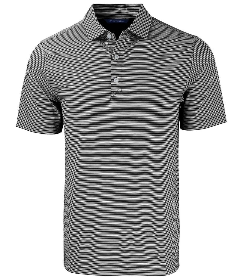 カッターアンドバック メンズ トップス シャツ ポロシャツ トール Cutter & Buck Big & Tall Performance Stretch Forge Eco Double Stripe Short Sleeve Polo Shirt Black/White ホワイト