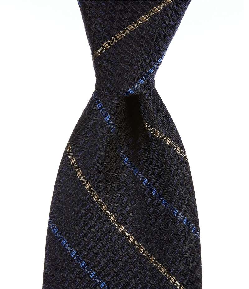 ダニエル クレミュ メンズ アクセサリー ネクタイ シルク Cremieux Leon Textured Stripe 3 1/8 Woven Silk Tie Navy ネイビー