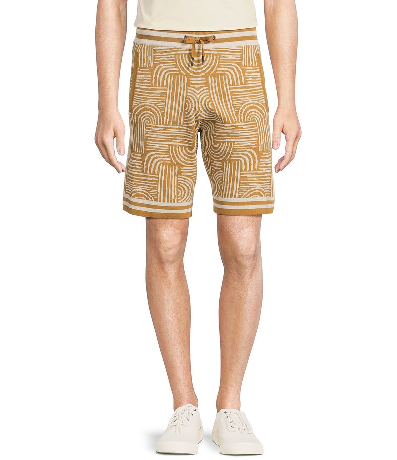 ムラノ メンズ ボトムス ハーフパンツ・ショーツ ショートパンツ Murano Crocodile World Collection Line Jacquard 8 Inseam Shorts Camel Brown ブラウン