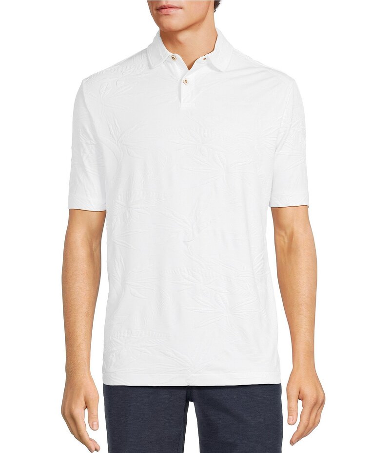 カリビアン メンズ トップス シャツ Caribbean Eyelet Embroidery Short Sleeve Woven Camp Shirt White ホワイト