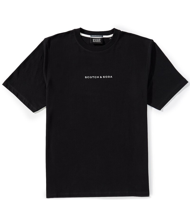スコッチアンドソーダ メンズ トップス シャツ Tシャツ ロゴ Scotch & Soda Front Logo Short Sleeve T-Shirt Black ブラック