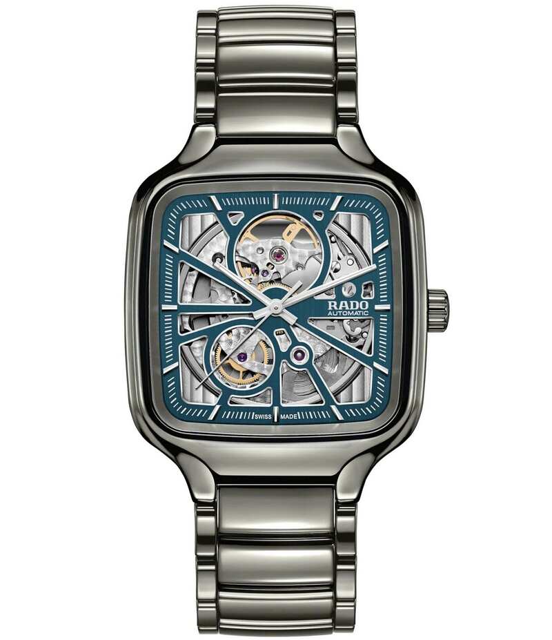 ラド レディース アクセサリー 腕時計 RADO Unisex True Square Automatic Open Heart Ceramic Bracelet Watch Silver シルバー
