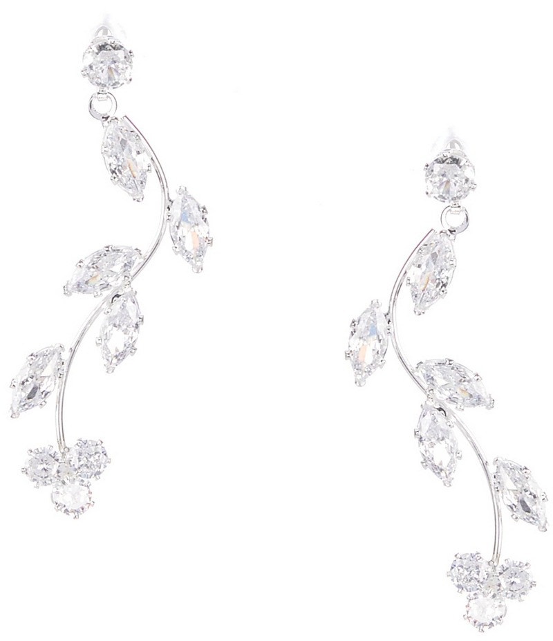 セザンヌ レディース アクセサリー ピアス・イヤリング C by Cezanne CZ Vine Cherry Drop Earrings Silver/Crystal シルバー