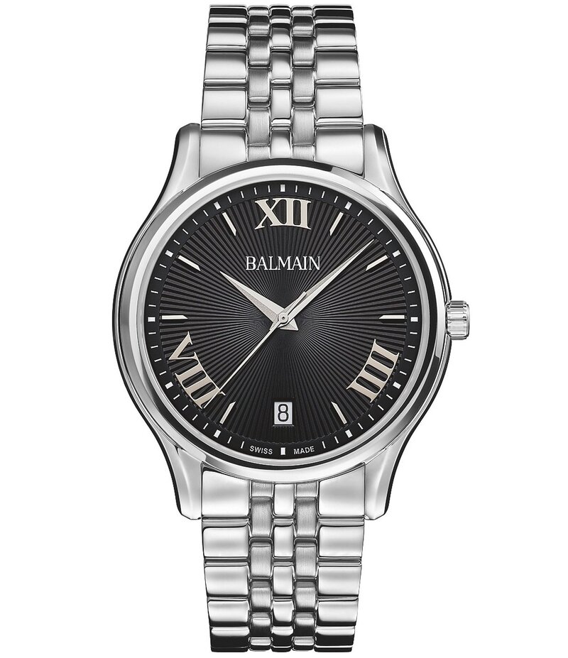 バルマン レディース 付属品 ウオッチ プルオーバー Balmain Men\u0027s Quartz Analog Stainless Steel Bracelet Watch Silver/Black Dial 黒いこと