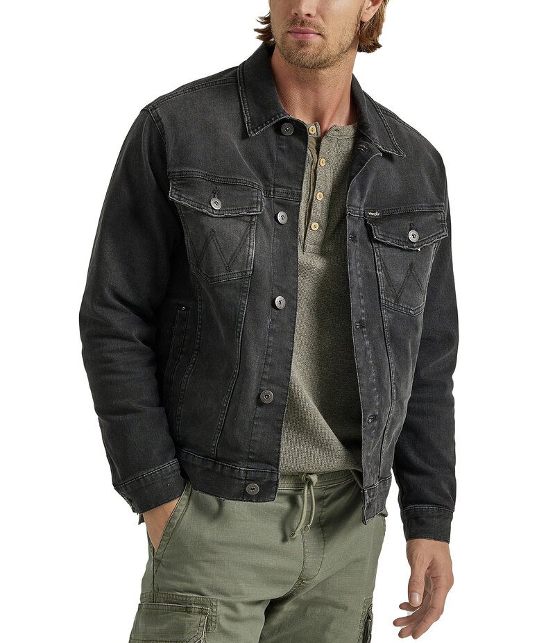ラングラー メンズ アウター ジャケット・ブルゾン デニム ジャケット WranglerR Long Sleeve Unlined Denim Jacket Black ブラック