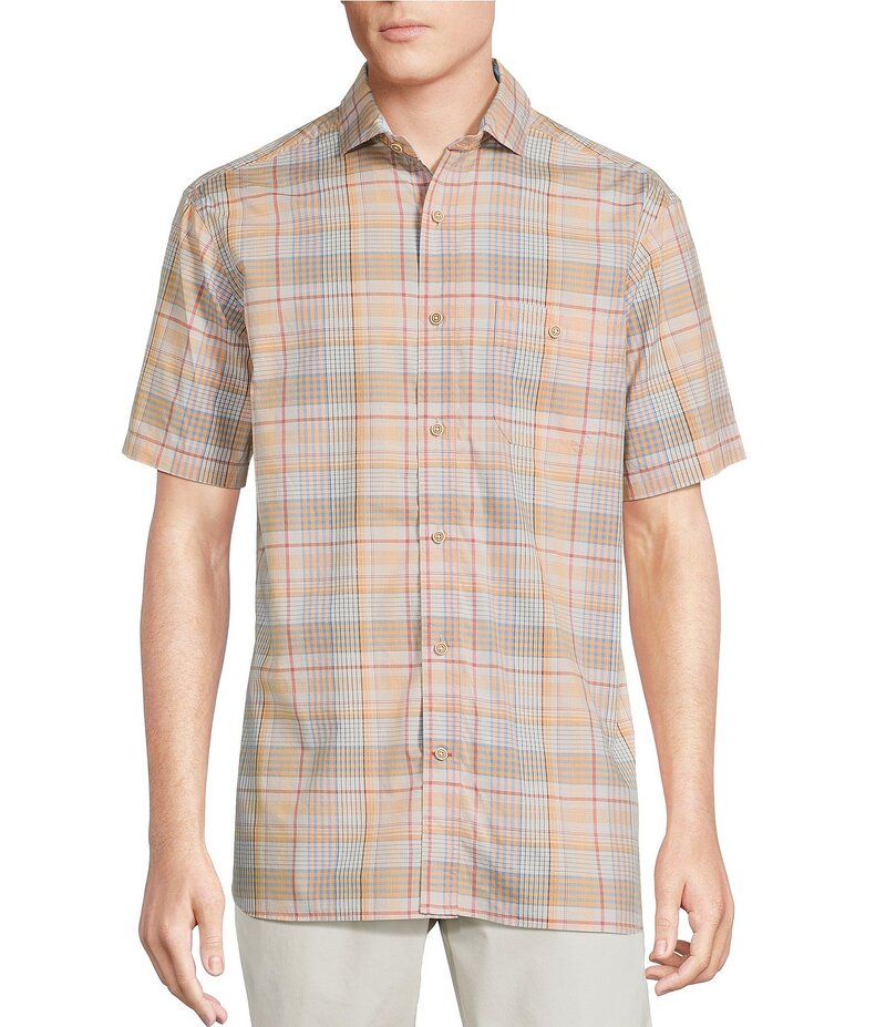 ダニエル クレミュ メンズ トップス シャツ Cremieux Blue Label Multi Plaid Short Sleeve Woven Shirt Melon ブルー