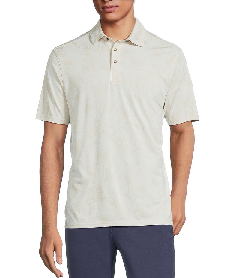 ラウン メンズ トップス シャツ フラワー柄 ポロシャツ トール フラワー Rowm Big & Tall Rec & Relax Short Sleeve Floral Jacquard Polo Shirt String