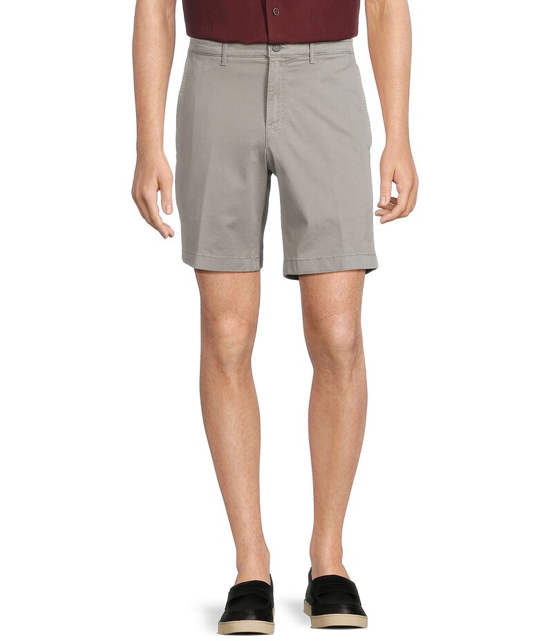 ラウンドトゥリーアンドヨーク メンズ ボトムス ハーフパンツ・ショーツ プリント ショートパンツ Roundtree & Yorke Casual Straight Fit Flat Front Tech Pocket Printed 9 Inseam Shorts Light Grey グレー