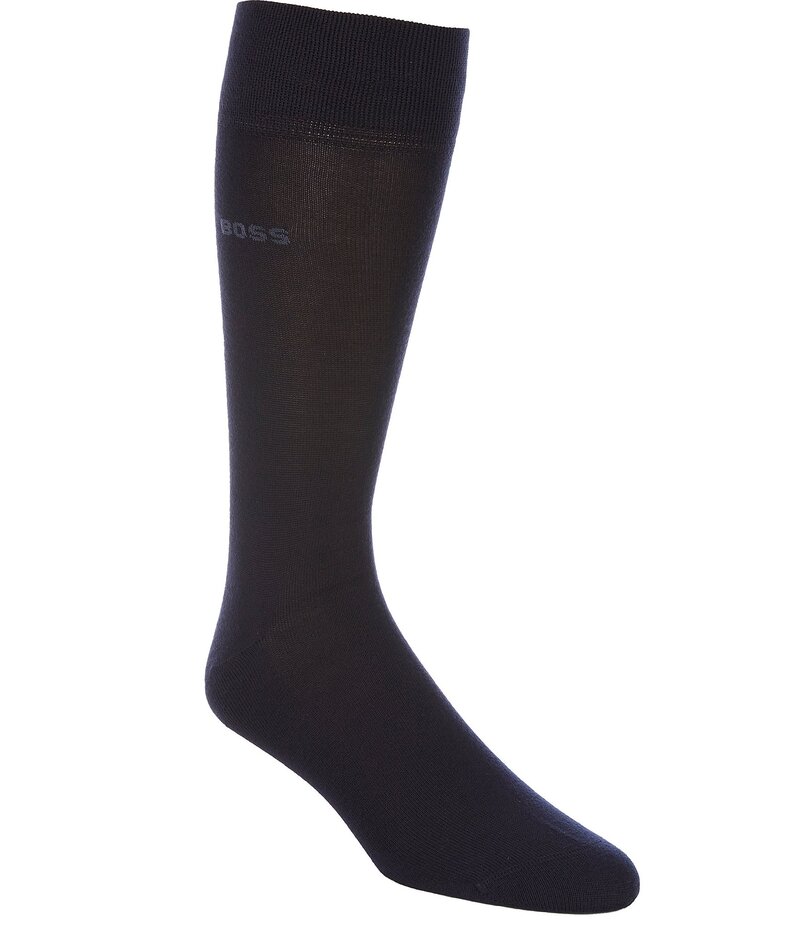 ヒューゴボス メンズ アンダーウェア 靴下 Hugo Boss Edward Crew Socks Dark Blue ブルー