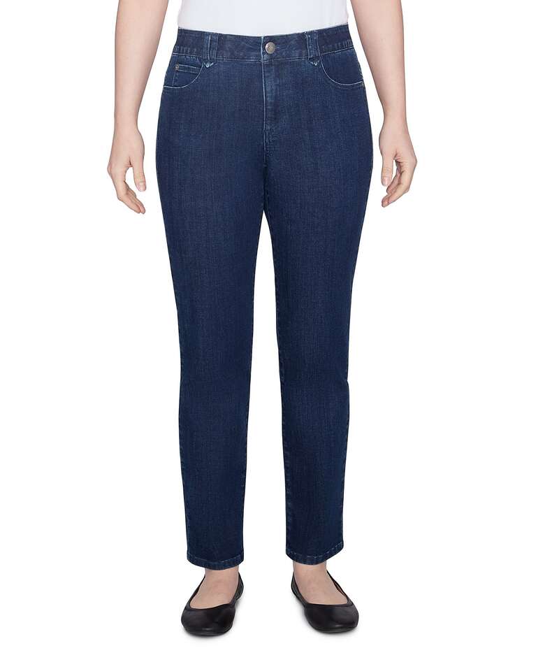 ルビーアールディー レディース ボトムス デニムパンツ デニム ブーツ ジーンズ Ruby Rd. Soft Denim Pull-On Boot-Cut Jeans Dark Indigo インディゴ｜ReVida 店