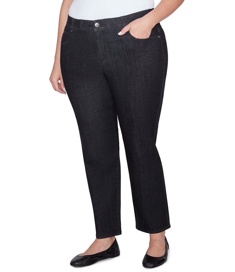 ルビーアールディー レディース ボトムス ジーンズズボン下 付け加える大いさ ジーンズ ブーツ デニム Ruby Rd. Plus Size Soft Denim Pull-On Boot-Cut Jeans Black 黒いこと ボトムス-パンツ