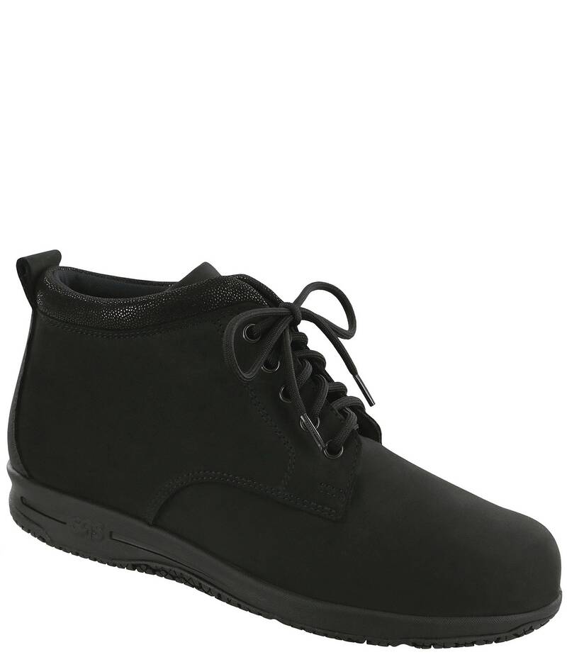 サス レディース シューズ ブーツ・レインブーツ レース レザー SAS Gretchen Water Resistant Leather Lace-Up Booties Black/Moondust ブラック