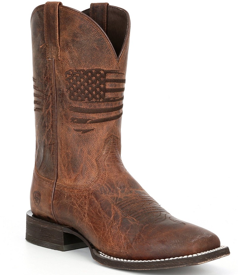 アリアト メンズ シューズ ブーツ・レインブーツ Ariat Men\u0027s Circuit Patriot Western Boots Weathered Tan タン