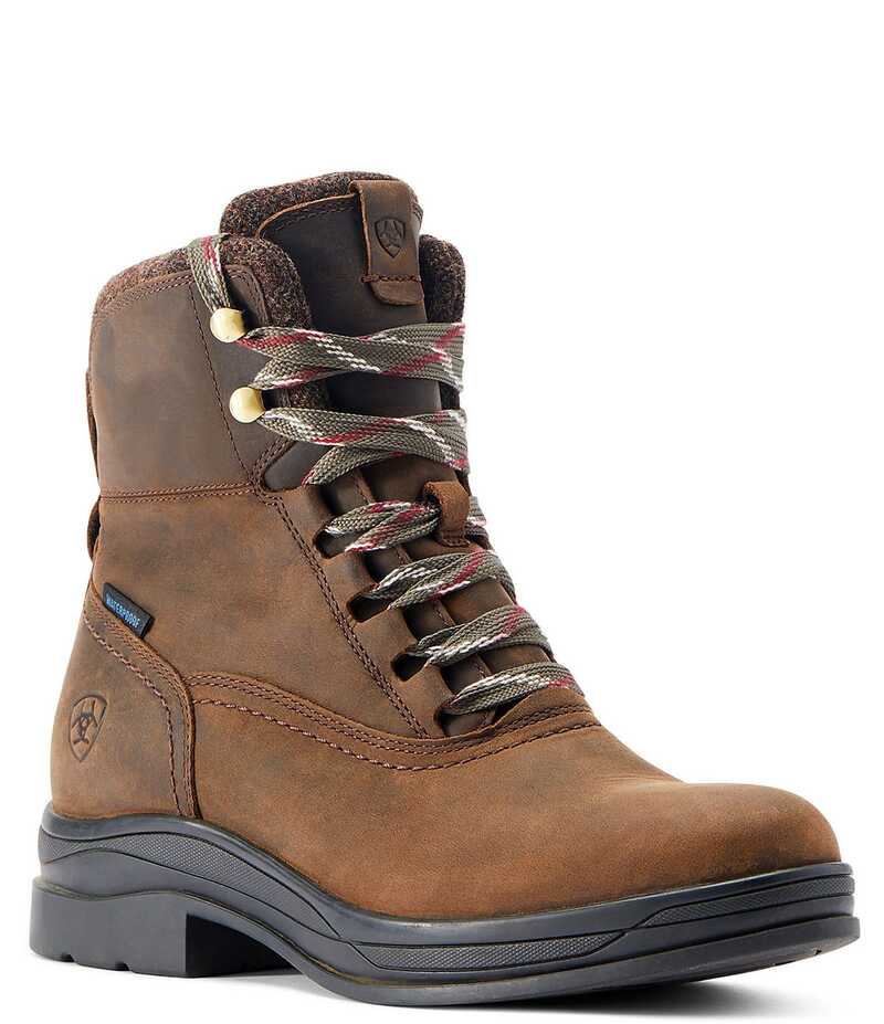 アリアト レディース シューズ ブーツ・レインブーツ レース レザー Ariat Women's Harper Waterproof Leather Lace-Up Booties Chocolate チョコレート