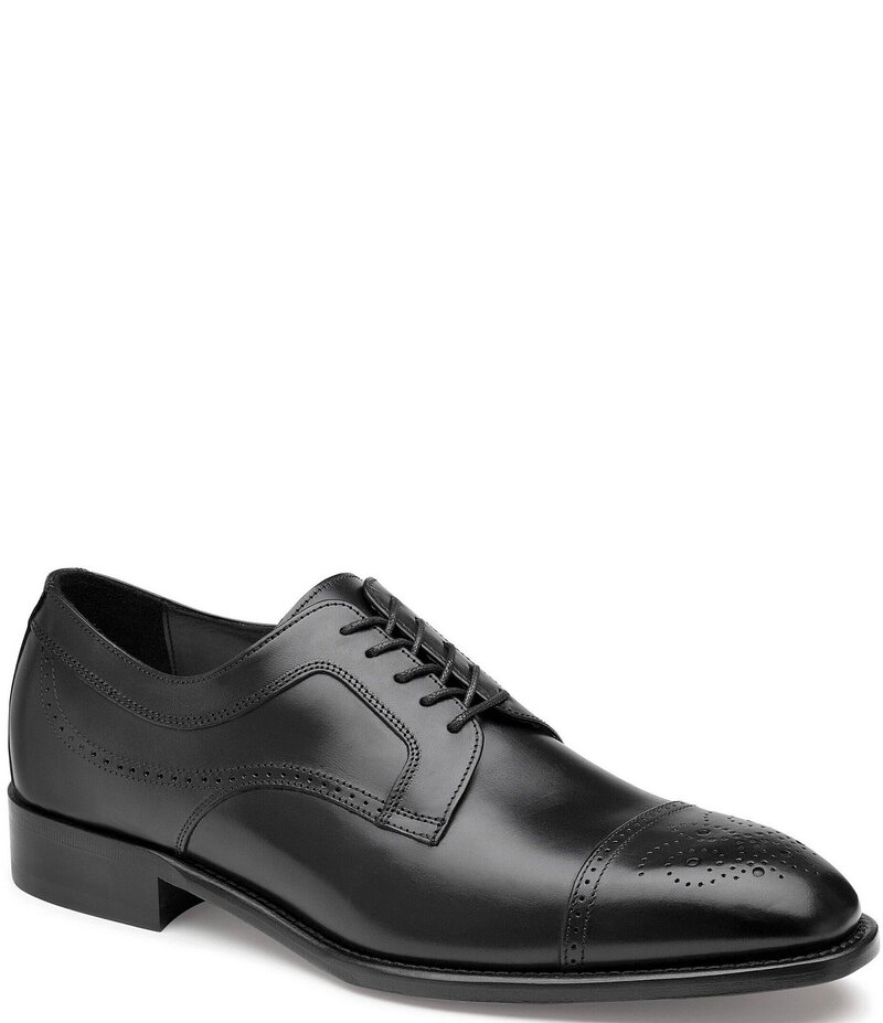 ジョンストンアンドマーフィー メンズ シューズ ドレスシューズ オックスフォード ブローグ キャップ レザー Johnston & Murphy Collection Men's Ellsworth Leather Brogue Cap Toe Leather Oxfords Black ブラック