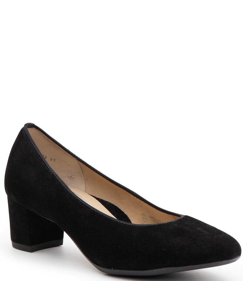 アラ レディース シューズ パンプス スエードクロス 踵 ara Kendall Suede Block Heel Pumps Black Suede 黒いこと