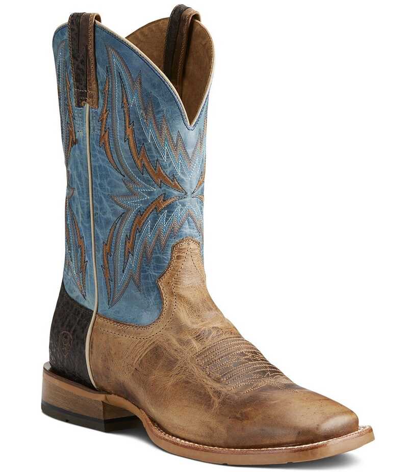 アリアト メンズ シューズ ブーツ・レインブーツ Ariat Men's Arena Rebound Western Boots Dusted Wheat/Heritage Blue ブルー