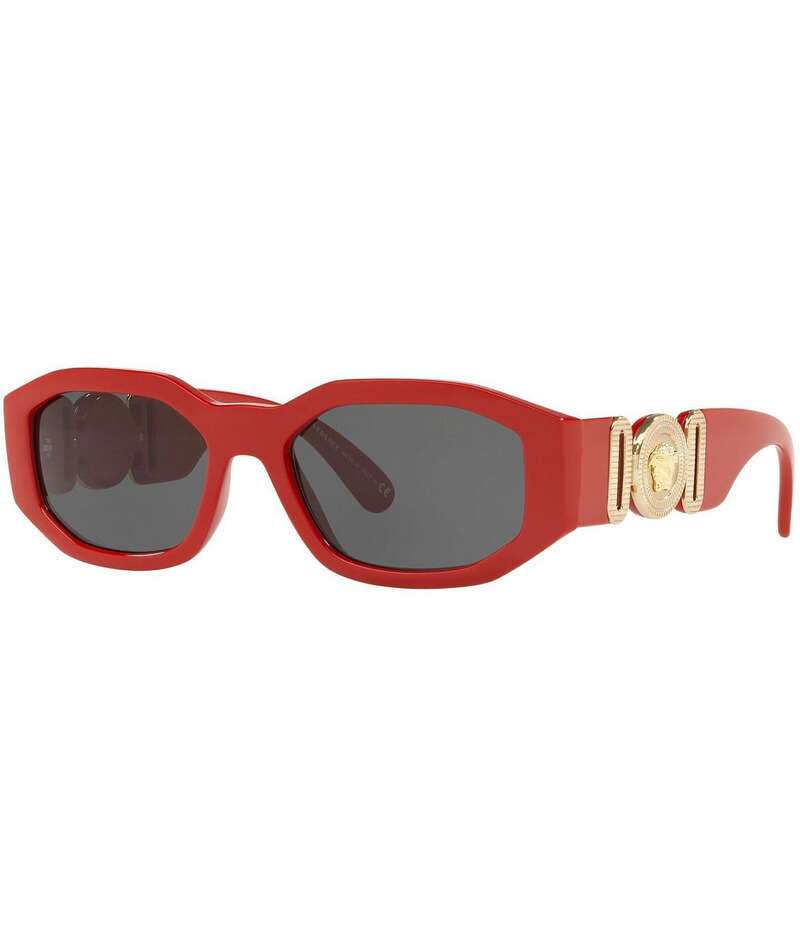 ヴェルサーチ レディース 佩び物 サングラス・アイウェア Versace Unisex Medusa Biggie 53粍 Statement Sunglasses Red 赤いこと