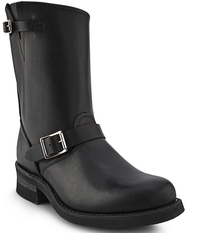 フライ メンズ シューズ ブーツ・レインブーツ レザー Frye Men's Engineer Buckle 12R Leather Boots Black ブラック