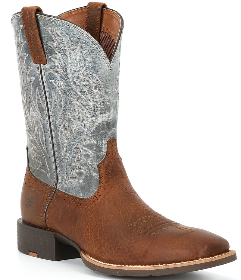 アリアト メンズ シューズ ブーツ・レインブーツ Ariat Men\u0027s Sport Wide Square Toe Western Boots Earth/Glacier Blue 青み