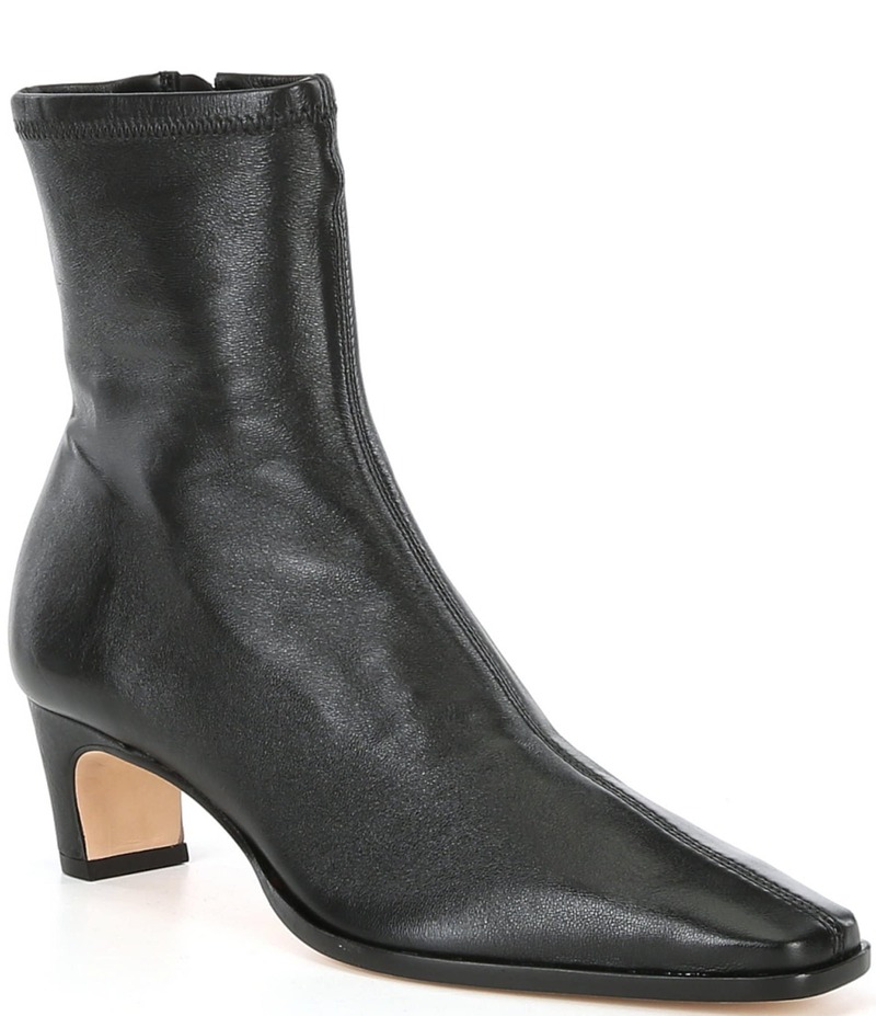 アントニオ メラーニ レディース シューズ ブーツ・レインブーツ レザー Antonio Melani Mae Stretch Leather Dress Booties Black ブラック