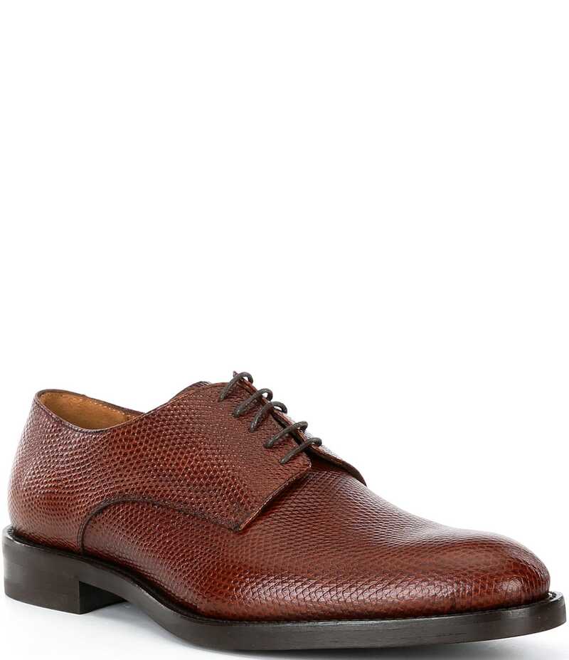 ドナルドプリネール メンズ シューズ ドレスシューズ プリント オックスフォード Donald Pliner Men's Russell Lizard Print Oxfords Whiskey