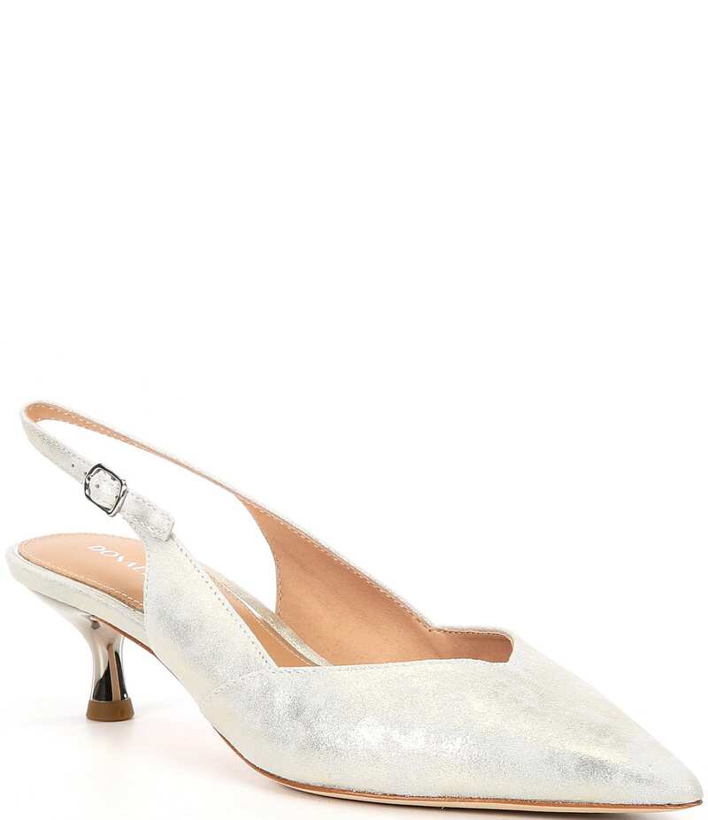 ドナルドプリネール レディース シューズ ヒール トール レザー Donald Pliner Sodashi Metallic Leather Slingback Pumps Silver シルバー