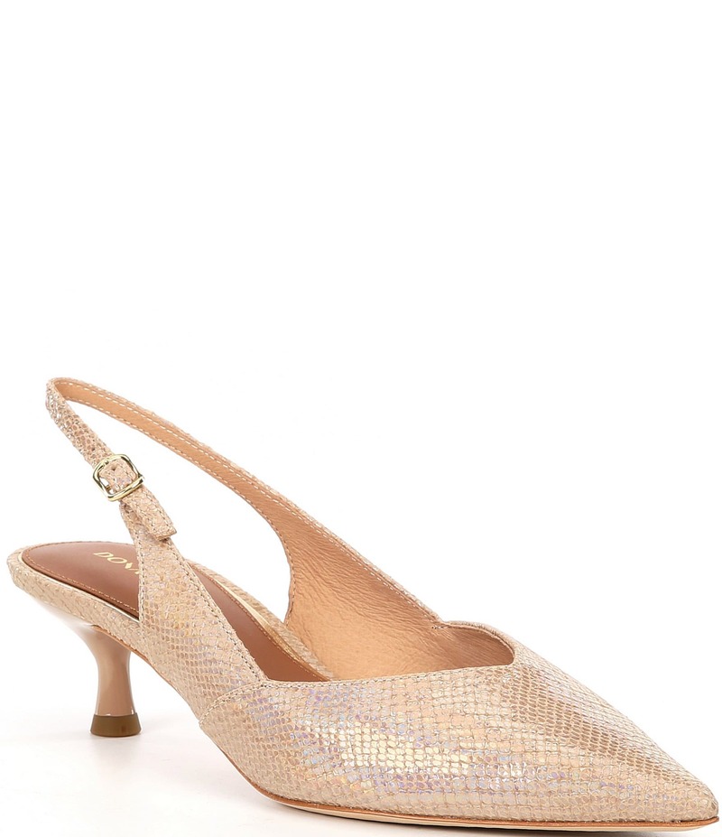 ドナルドプリネール レディース シューズ ヒール レザー Donald Pliner Sodashi Snake Embossed Leather Slingback Pumps Sand サンド