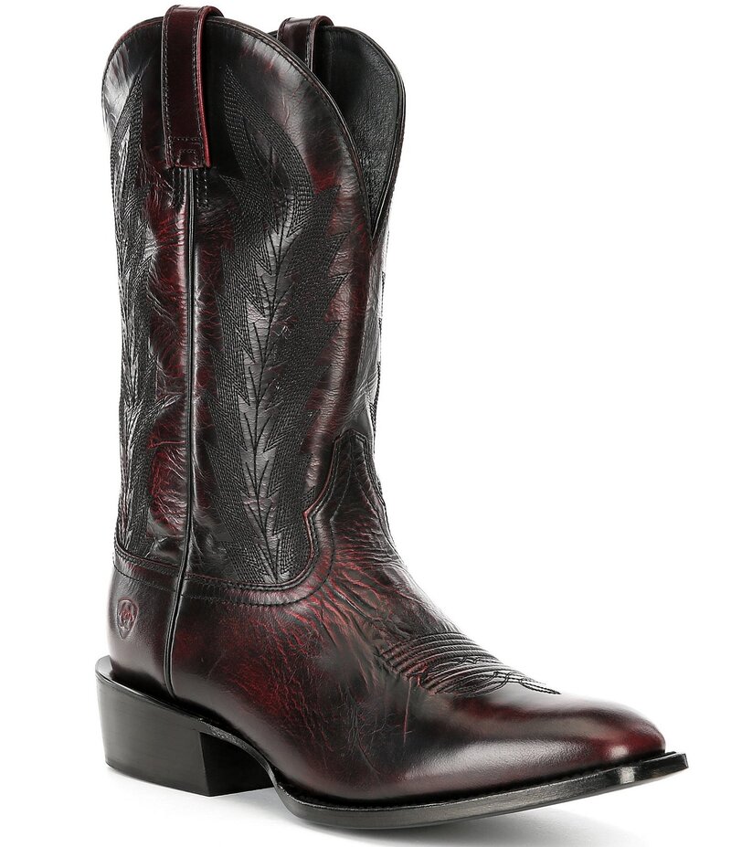 アリアト メンズ シューズ ブーツ・レインブーツ Ariat Men's Maverick Western 9 Row Stitch Boots Black Cherry ブラック
