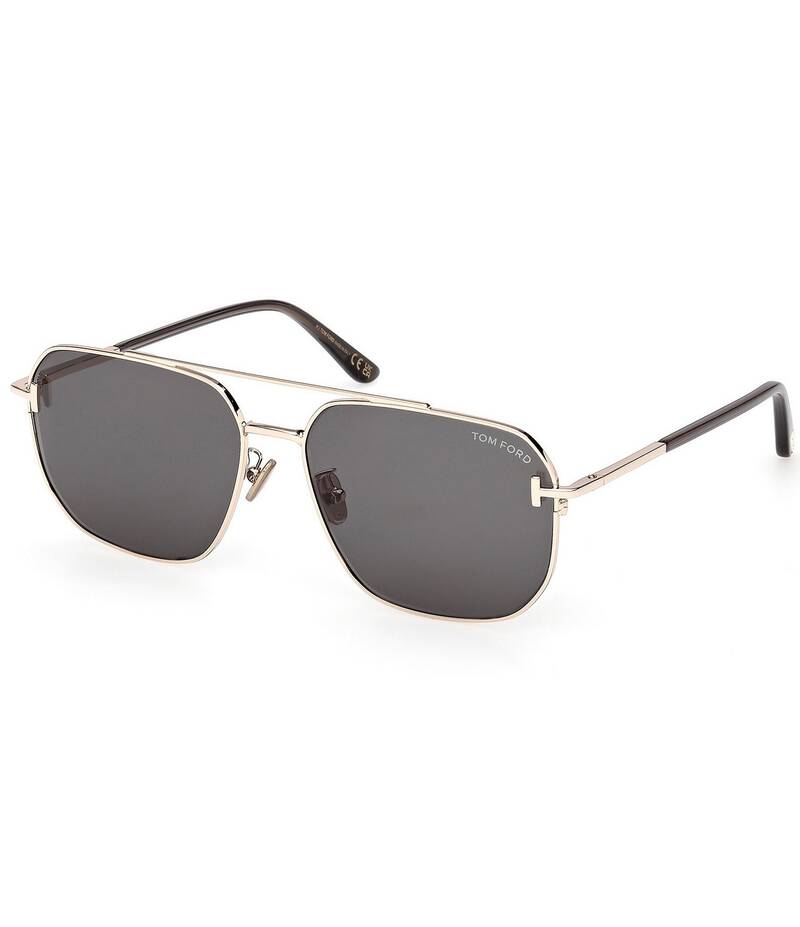 トム・ジェラルド・r・フォード レディース 添え物 サングラス・アイウェア TOM FORD Unisex FT1249 61粍 Navigator Sunglasses Shiny Rose Gold/Transparent Grey/Green 薄墨色