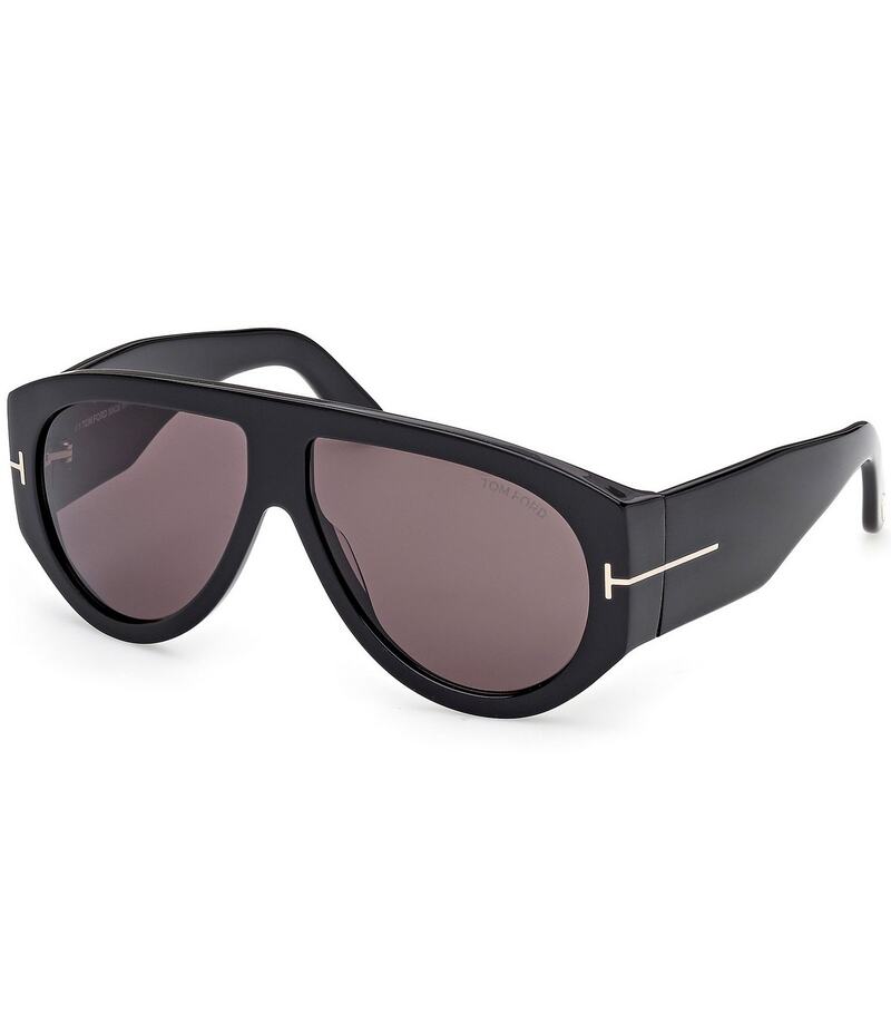 トム・ジェラルド・r・フォード レディース 添え物 サングラス・アイウェア TOM FORD Unisex Bronson 60粍 Shield Sunglasses Shiny Black/Smoke 黒いこと
