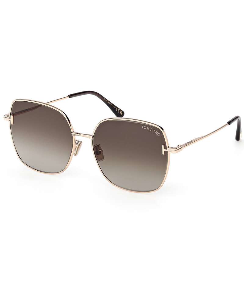 トム・ジェラルド・r・フォード レディース 付属物 サングラス・アイウェア TOM FORD Women\u0027s FT1250 59粍 Square Sunglasses Shiny Rose Gold/Transparent Grey/Brown 薄墨色
