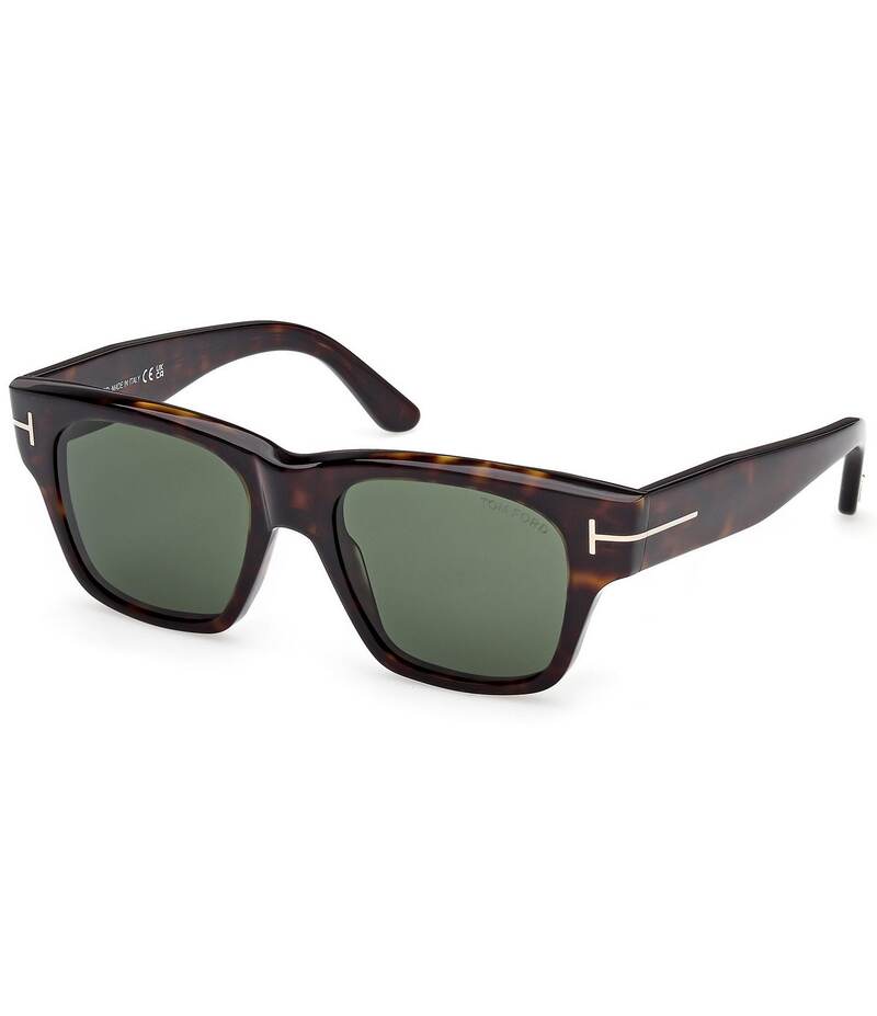トム・ジェラルド・r・フォード レディース 付属物 サングラス・アイウェア TOM FORD Men\u0027s Caine 53粍 Havana Square Sunglasses Dark Havana/Green 緑であること