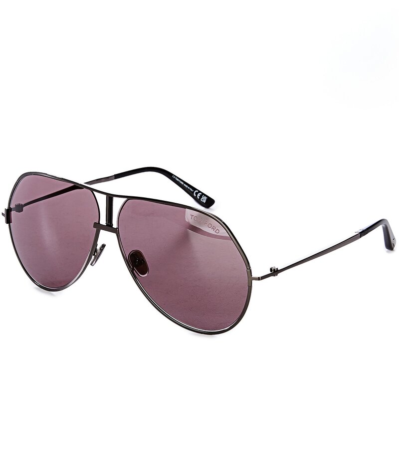 トム・ジェラルド・r・フォード レディース 付属物 サングラス・アイウェア TOM FORD Unisex Rickie 63粍 Navigator Sunglasses Shiny Dark Gunmetal/Black/Smoke 黒いこと