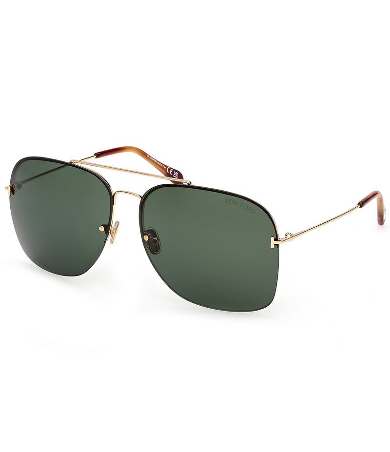 トム・ジェラルド・r・フォード レディース 付属物 サングラス・アイウェア TOM FORD Unisex Mackenzie 64粍 Navigator Sunglasses Shiny Yellow Gold/Green 黄色