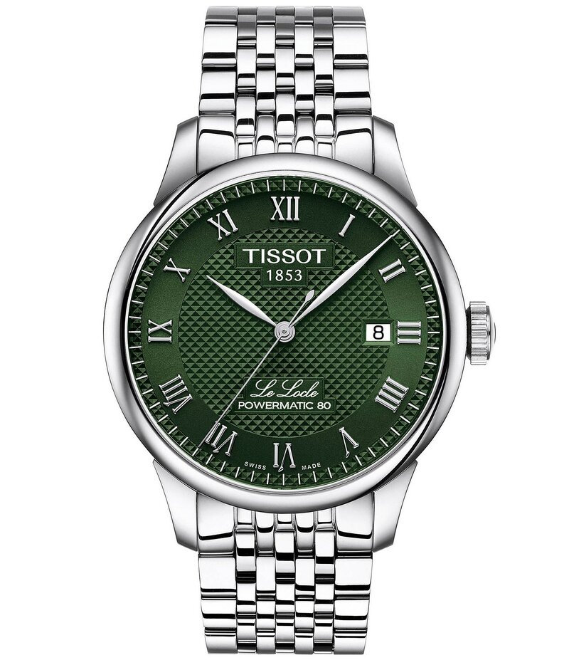 ティソット レディース アクセサリー 腕時計 Tシャツ Tissot Men's Le Locle Powermatic 80 Automatic Stainless Steel Bracelet Watch Silver シルバー