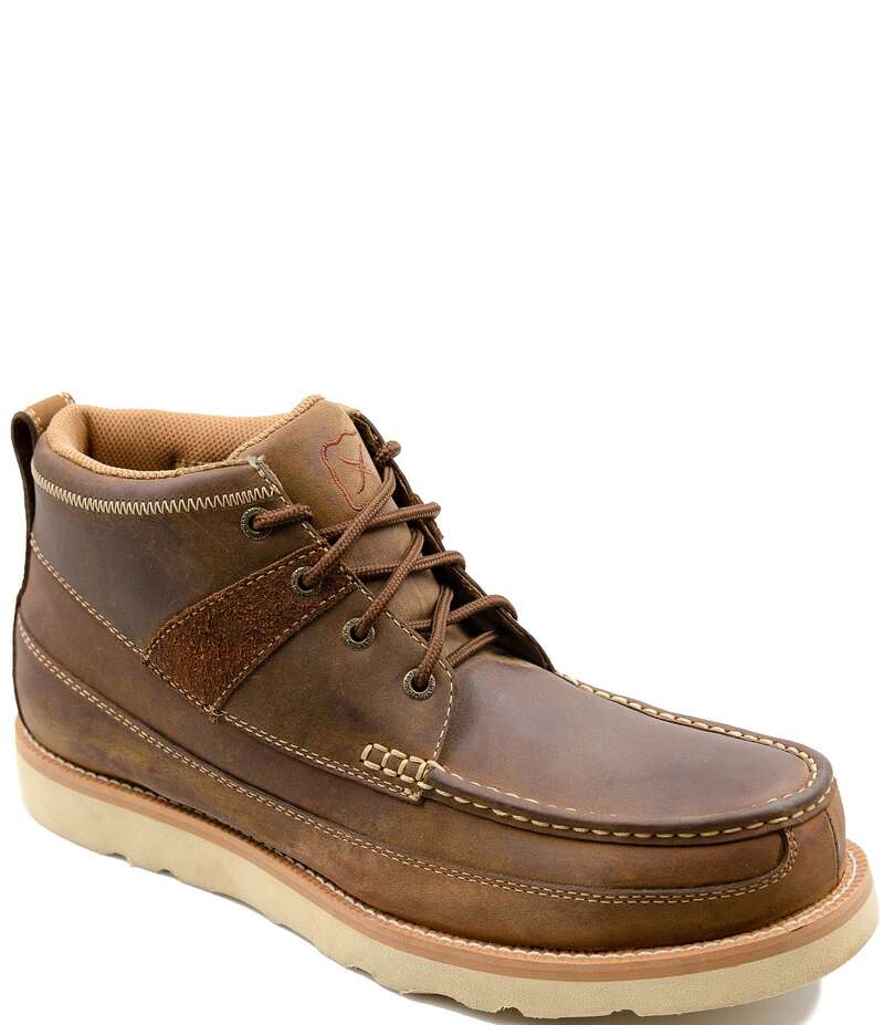 ツイステッドエックス メンズ シューズ ブーツ・レインブーツ プルオーバー ブーツ なめし革 Twisted X Men\u0027s Work 4 Steel Toe Leather Wedge Sole Boot Brown 赤銅色