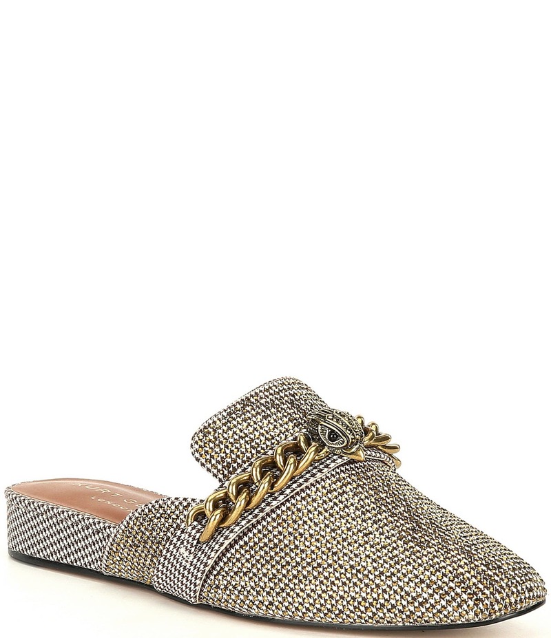 カートジェイガーロンドン レディース シューズ パンプス チェルシー Kurt Geiger London Chelsea Crystal Embellished Houndstooth Mules Beige ベージュ