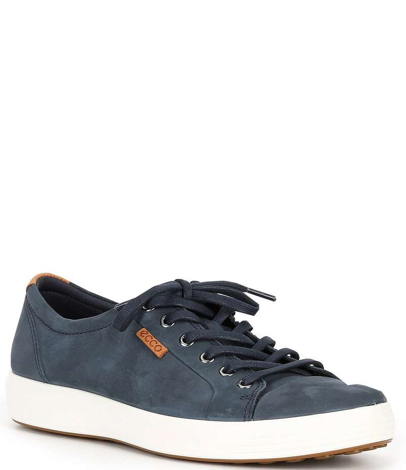 エコー メンズ シューズ ドレスシューズ スニーカー レザー ECCO Men's Soft VII Nubuck Leather Sneakers Marine/Lion