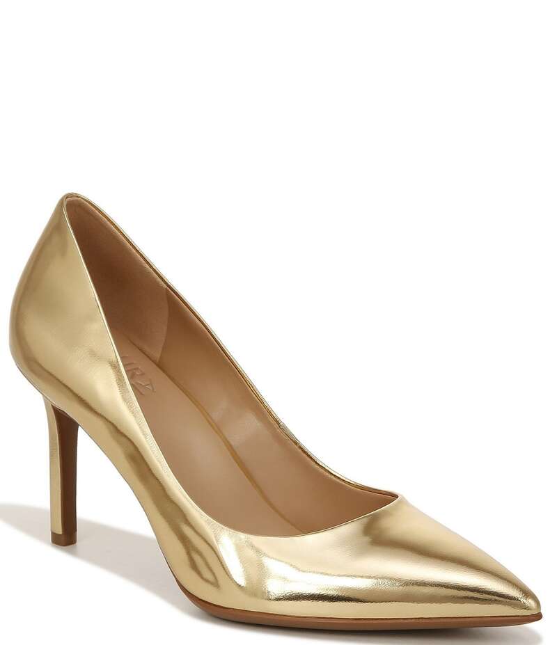 ナチュライザー レディース シューズ パンプス トール レザー Naturalizer Anna Metallic Mirror Leather Pointed Toe Pumps Warm Gold ゴールド