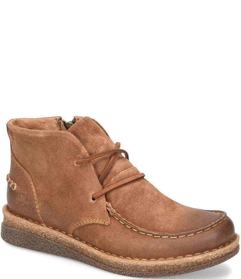 ボーン レディース シューズ ブーツ・レインブーツ スエード アンクル ブーツ Born Analia Distressed Suede Ankle Booties Clay Tan タン｜ReVida 店