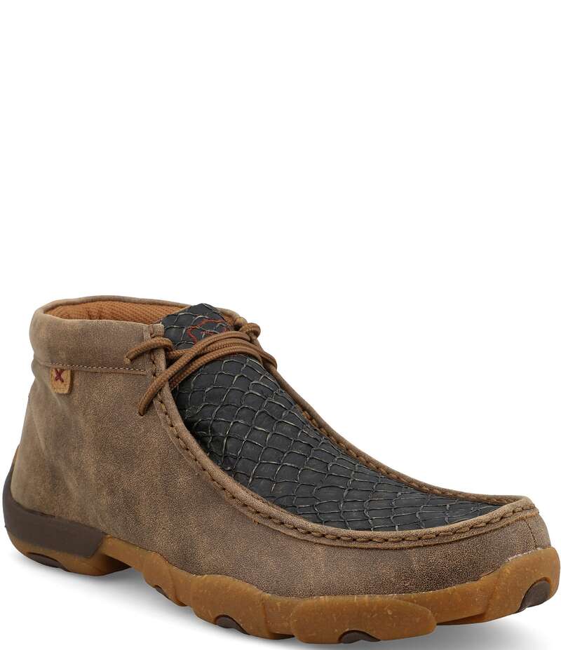 ツイステッドエックス メンズ シューズ ドレスシューズ Twisted X Men's Chukka Driving Mocs Black Bomber Brown ブラック