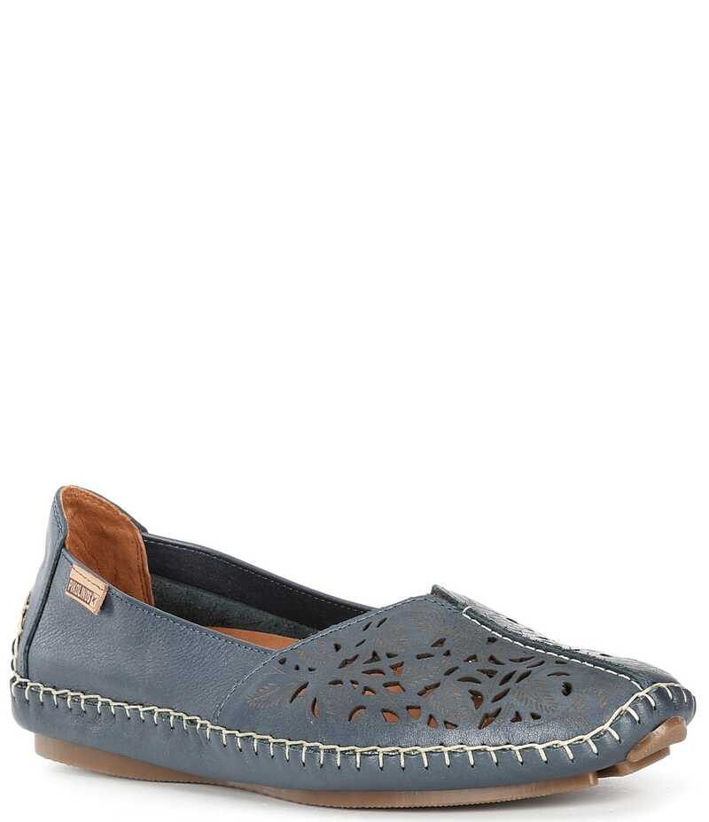 ピコリーノス レディース シューズ パンプス カットアウト フラワー柄 フラワー Pikolinos Jerez 578 Floral Cut-Out Detail Slip-On Mocasins Blue ブルー