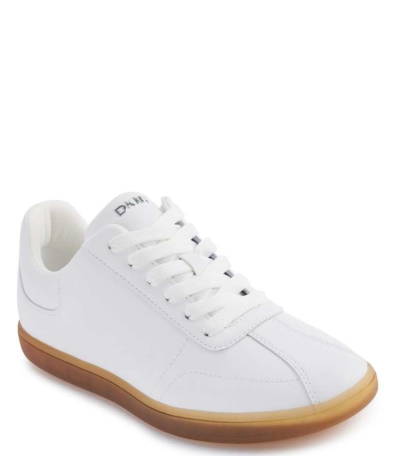 ダナキャラン レディース ボトムス カジュアルパンツ スニーカー レース レザー DKNY by Donna Karan Seacliff Leather Lace Up Sneakers Bright White ホワイト