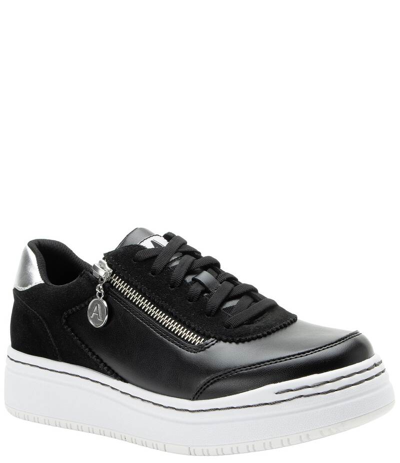 アレグリア レディース シューズ スニーカー プラットフォーム レザー Alegria Averie Leather Zip Platform Sneakers Black Convertible ブラック|ReVida 店