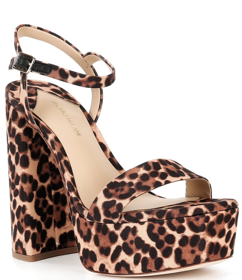 アントニオ メラーニ レディース シューズ サンダル プラットフォーム プリント Antonio Melani Seena Leopard Print Platform Dress Sandals Brown Multi ブラウン