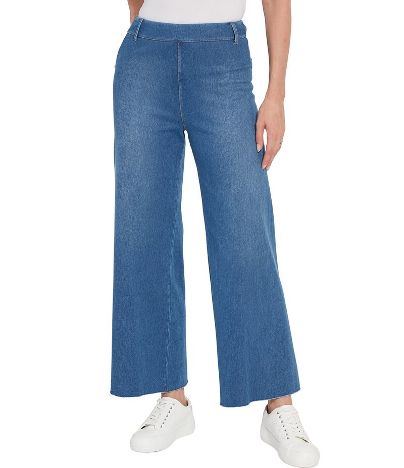 リジー レディース ボトムス カジュアルパンツ ワイドレッグ アンクル レギンス Lysse Erin High Waisted Wide Leg Demin Ponte Ankle Leggings Mid Wash｜ReVida 店