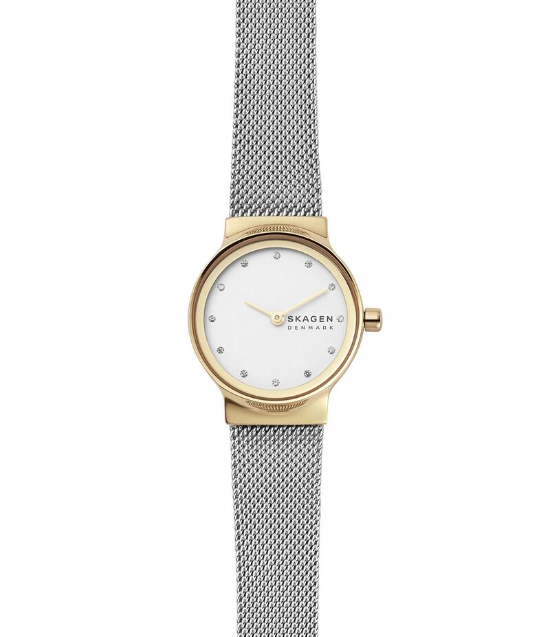スカーゲン レディース 付属品 ウオッチ メッシュ Skagen Freja Analog Mesh Bracelet Watch Two Tone