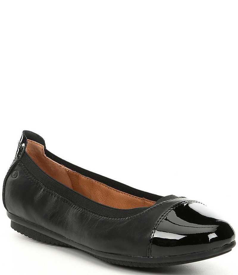 ジョセフセイベル レディース シューズ パンプス キャップ レザー Josef Seibel Pippa 07 Patent Cap-Toe Leather Flats Black Lack ブラック